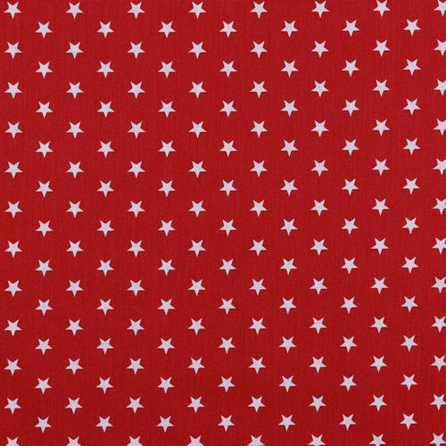 POPELINE LITTLE STARS 1 CM / RED