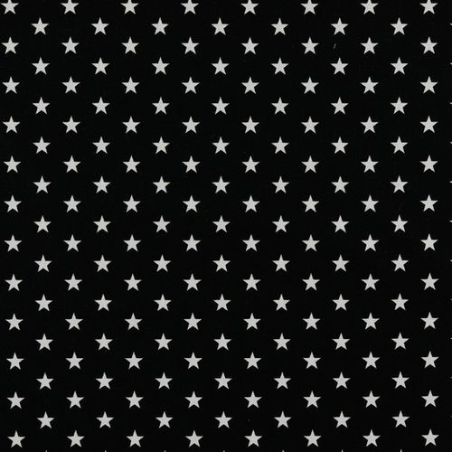 POPELINE LITTLE STARS 1 CM / BLACK