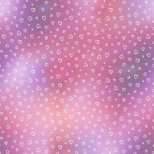 FRENCH TERRY DIGITAL PRINT • HEARTS • PINK-LAVENDEL